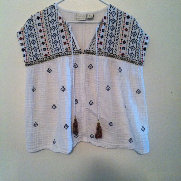 Rachel Zoe Top Women's Size Large White Mulitcolor - Picture 2 of 6